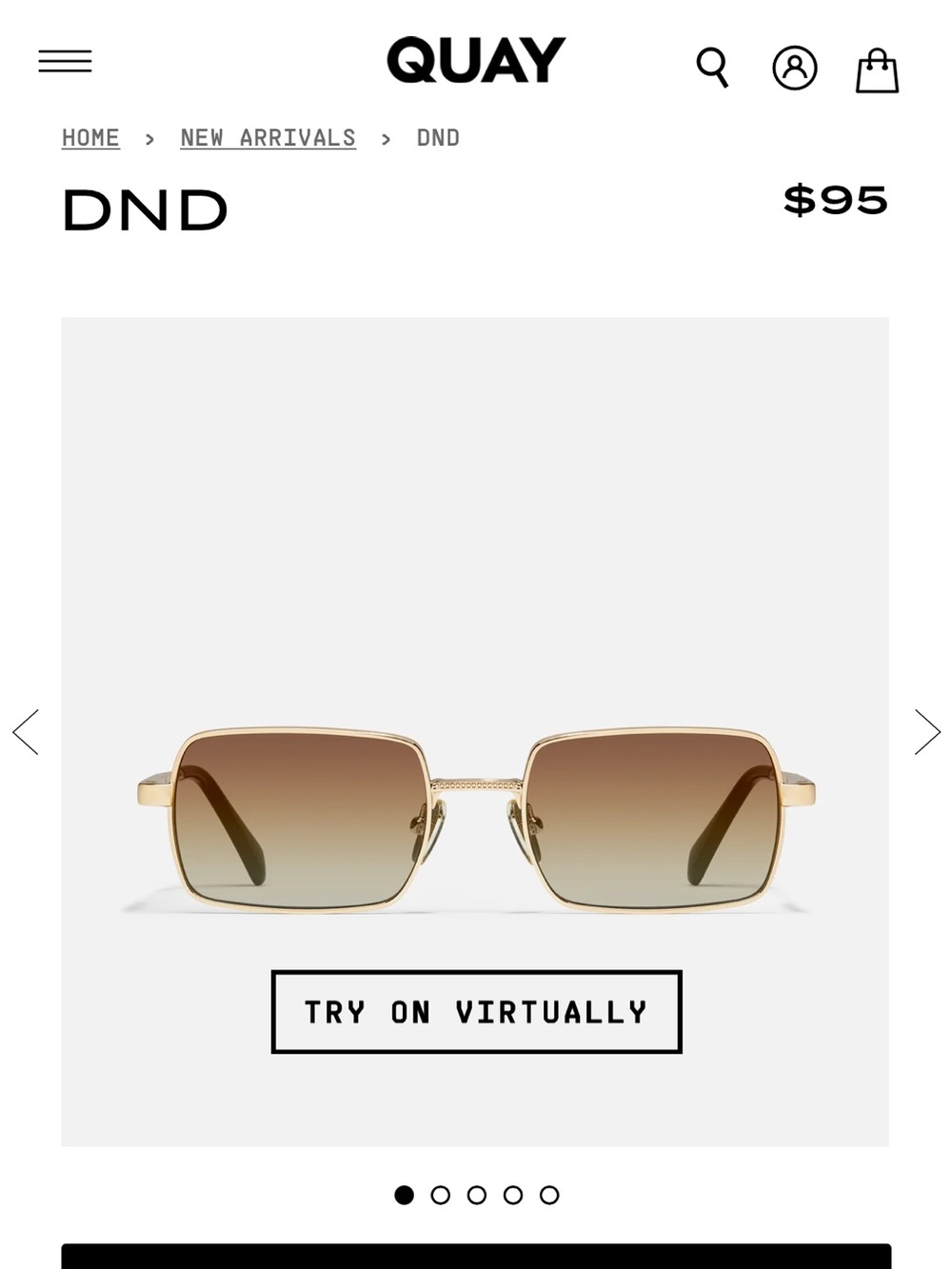 Quay Australia Gold Frame Sunglasses with Brown Gradient Lenses